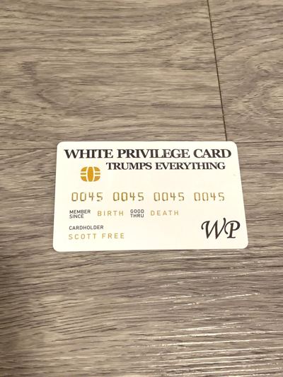 White Privilege Card novelty gag gift card reading Trumps Everything